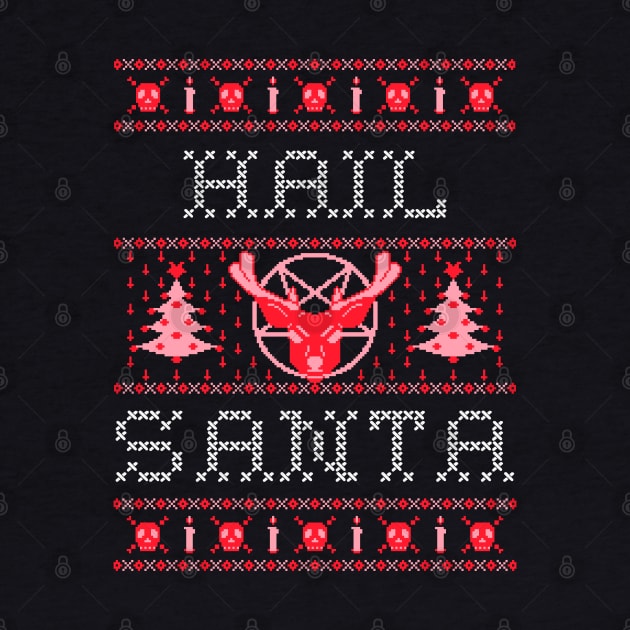 Ugly Christmas Sweater - Hail Santa with Reindeer by PUFFYP